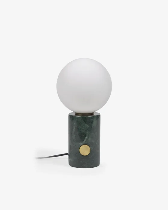 Lámpara de mesa Lonela de mármol con acabado verde en Verde - Lámparas de mesa, Uruguay | Kavehome