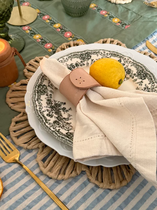 Servilleteros de cuero natural – Set x6 - Textiles, Uruguay | Dreams On Time, vista 21