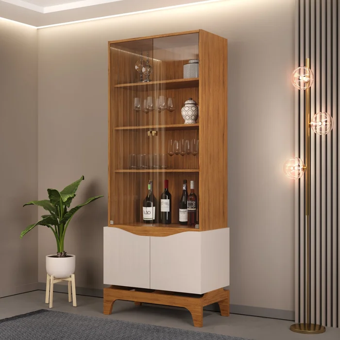 Cristalero Nice - Moderna Hogar en Off-white - Muebles para TV, Uruguay | Moderna Hogar