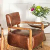 BUTACA WOOLY - WALNUT Y CUERO ITALIANO ENVEJECIDO - Butacas, banquetas y puffs, Uruguay | La Iberica, vista 9 de 22
