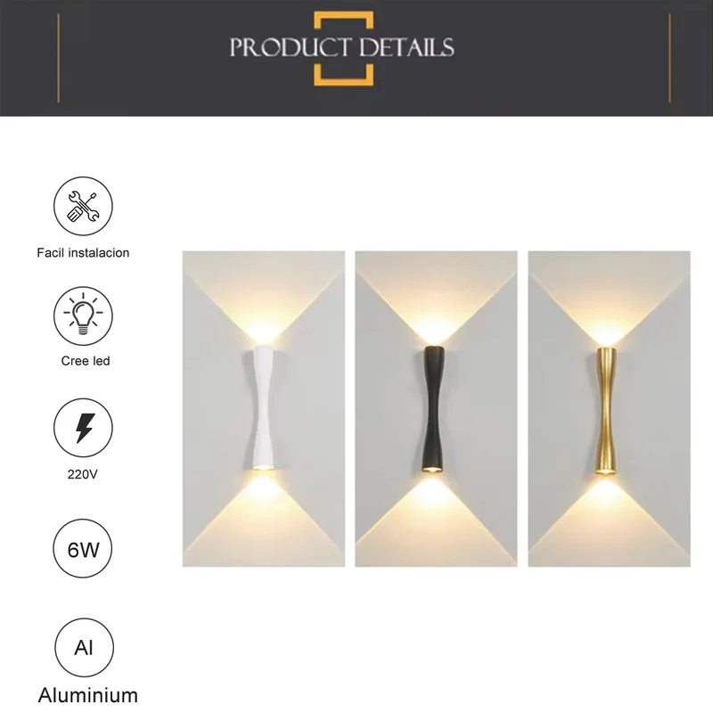 Luminaria Aplique de pared mediano Blanco en Blanco - Iluminación, Uruguay | Decotech, vista 3
