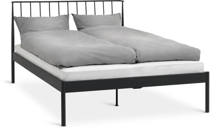 Estructura cama ABILDRO 2 Plazas 140x200 negro en Negro - Dormitorio, Uruguay | JYSK