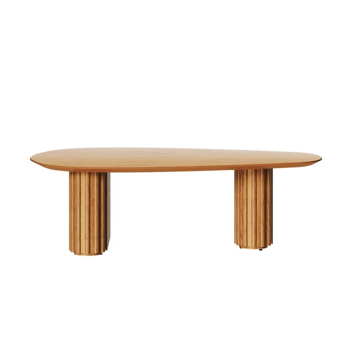 KIT Combo Mesa de Living Oval Mix Small + Large - Línea Nevada - Natural en Madera natural - Muebles para TV, Uruguay | Ecowood, vista 4