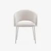 Silla Maina de chenilla beige y patas de acero con acabado beige FSC Mix Credit en Beige - Sillas, Uruguay | Kavehome, vista 7 de 10