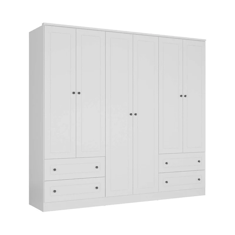 Placard 6 Puertas Mdf Blanco Americano Plus en Blanco - Roperos y placares, Uruguay | Divino, vista 4