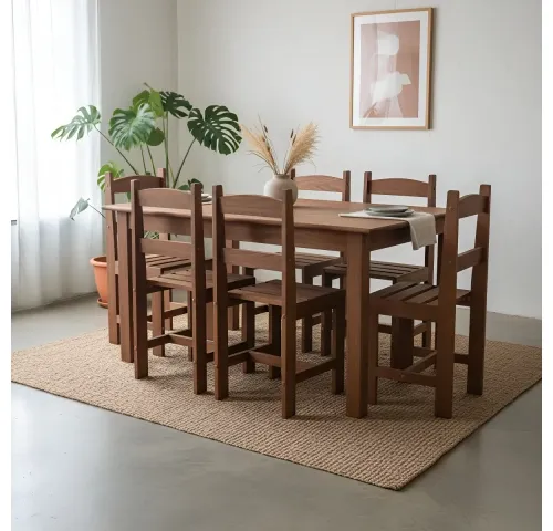 Juego de comedor 6 sillas Madera Maciza New Brazil - Mesas de comedor, Uruguay | Que Sal Muebleria