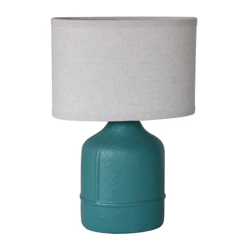 LAMPARA DE MESA CERAMICA 20x11x31CM VERDE PETROLEO en Verde - Lámparas de mesa, Uruguay | Koz