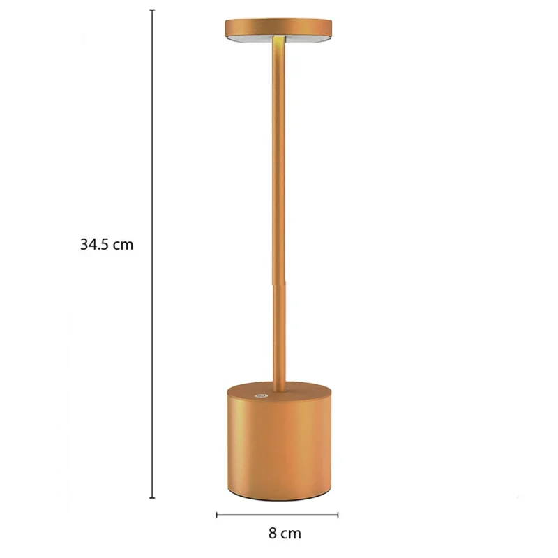 Lámpara de Mesa Nini Portátil Recargable Dimerizable Golden en Amarillo - Lámparas de mesa, Uruguay | Serlux, vista 5