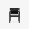 Silla Jan de fibras de cuero reciclado negro y madera maciza de fresno con acabado negro FSC 100% en Negro - Escritorios y sillas de escritorio, Uruguay | Kavehome, vista 5 de 8