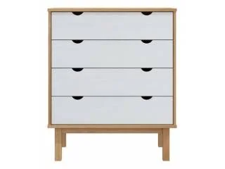 Comoda 4 C Mel/Gris Linea Nordica en Madera Maciza en Mel/Blanco - Cómodas, Uruguay | Quesal, vista 7