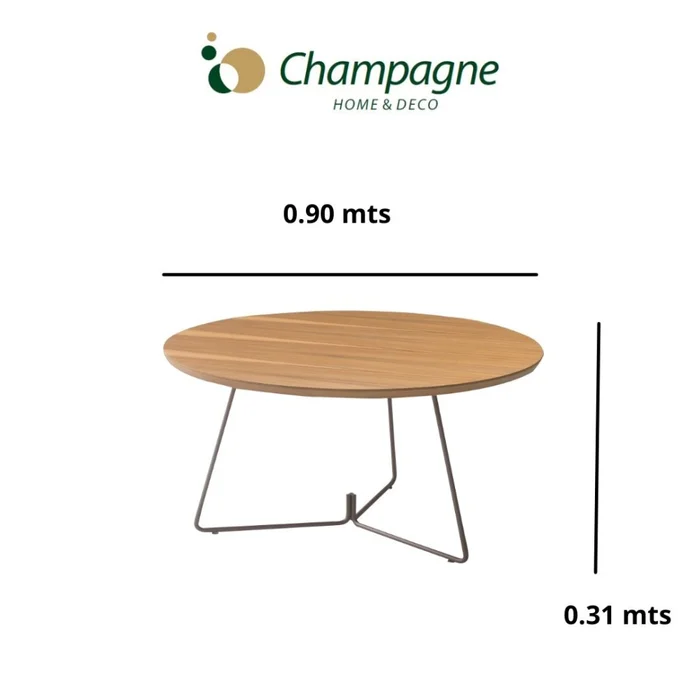 MESA CENTRO REDONDA - LACA GRAFITO - TAPA CINAMOMO en Madera natural - Mesas de living, Uruguay | Champagne Home, vista 2