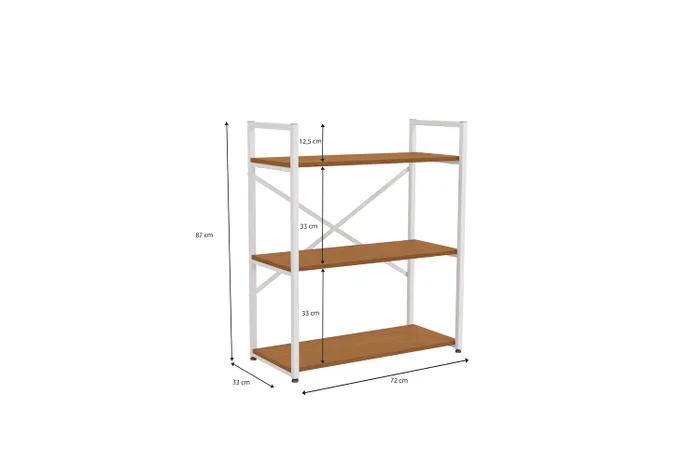 ESTANTERIA BAJA CON 3 ESTANTES LINEA INDUSTRIAL HIERRO en Madera natural - Bibliotecas, Uruguay | Balton, vista 7