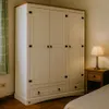 Ropero 3 puertas 2 Cajones línea Naturale - Blanco/Roble en Blanco - Roperos y placares, Uruguay | La Cueva Muebles, vista 1 de 6