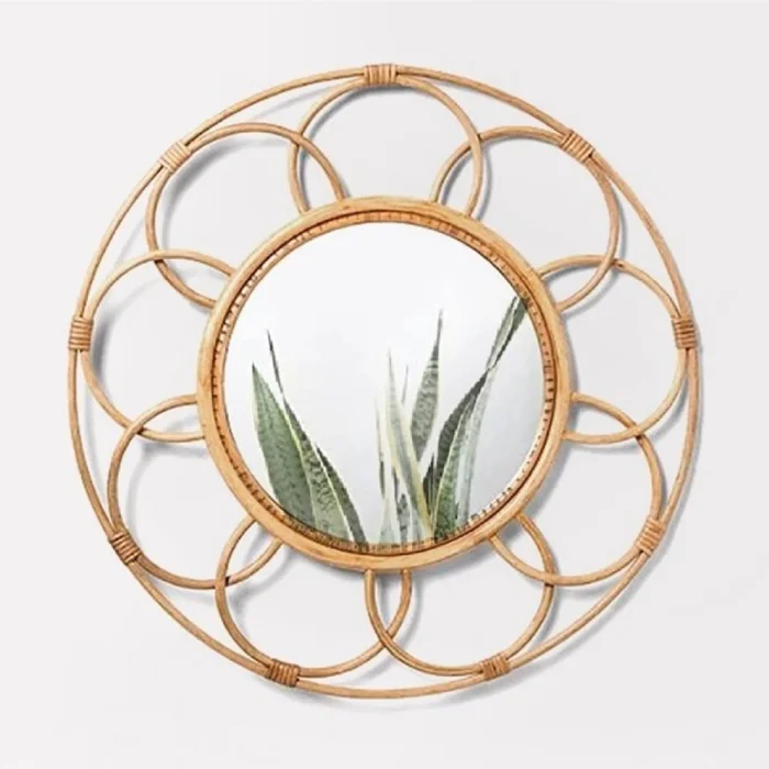ESPEJO CIRCULOS D62CM FIBRAS NATURAL en Madera natural - Espejos, Uruguay | Koz, vista 3