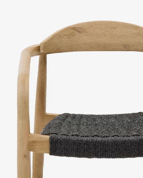 Silla Nina madera maciza - de acacia y cuerda negro en Negro - Sillas, Uruguay | Kavehome, vista 5