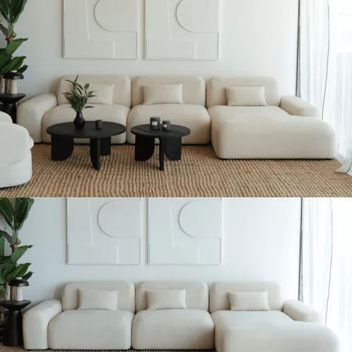SOFÁ CONCEPTO CON CHAISE 360 ACQUA CLEAN en Off-white - Sillones y sofás, Uruguay | Masinfinito Casa