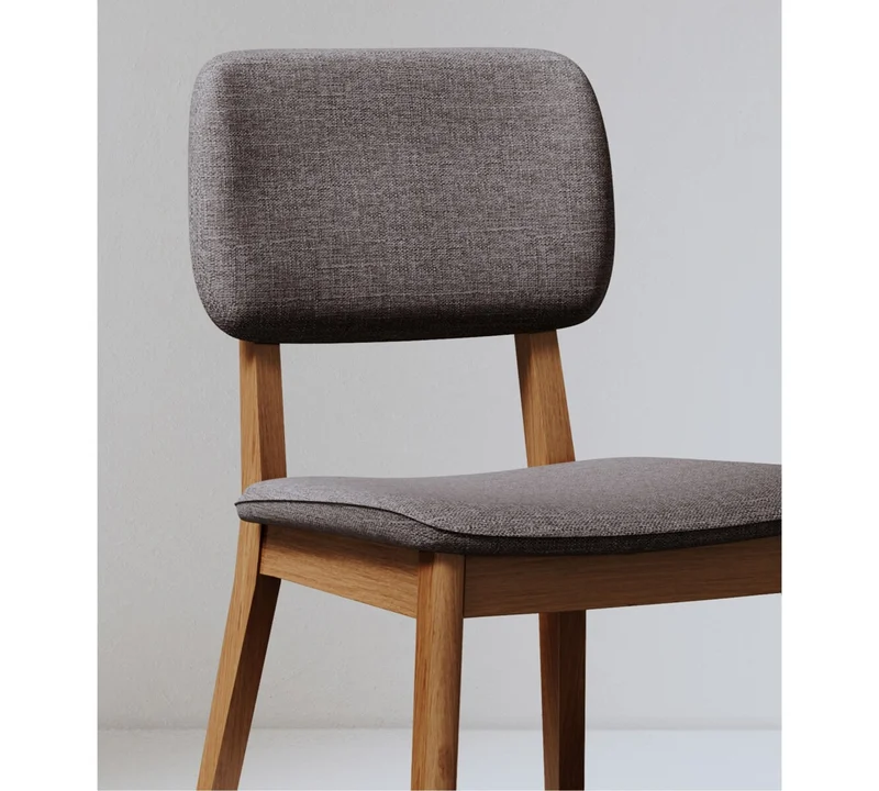 Silla de Comedor Classic - Línea Manhattan - Lino Gris/Natural en Gris - Sillas, Uruguay | Rústico Hogar, vista 3