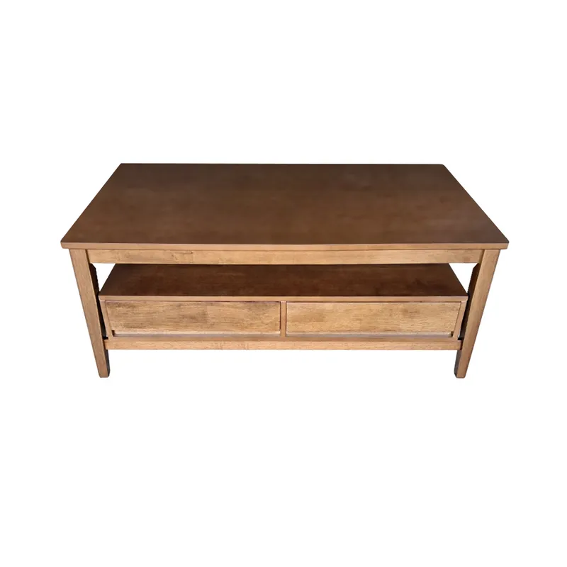Mesa De Centro Living 2 Cajones Combinacion Madera en Madera natural - Mesas de living, Uruguay | Soy Hogar