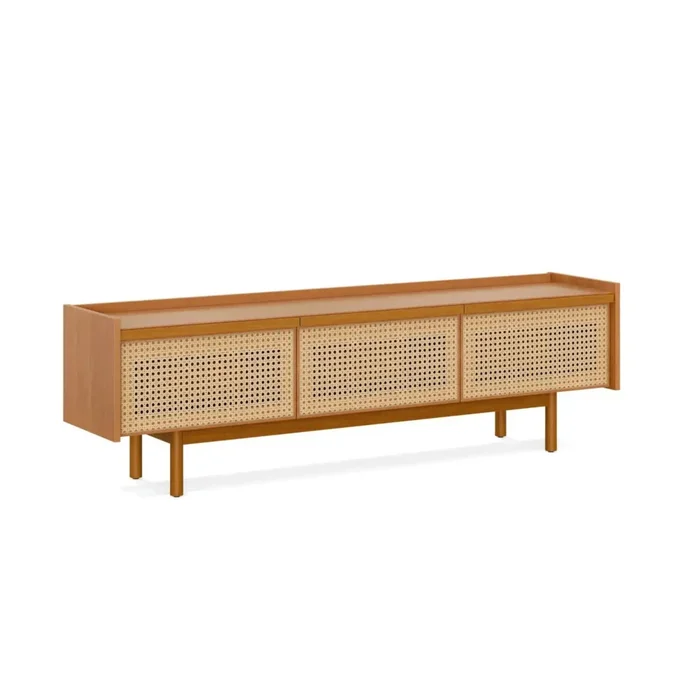 Rack de TV Dune Rattan 1.8 - Línea Nevada - Marrón en Madera natural - Muebles para TV, Uruguay | Ecowood, vista 2