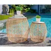 MESA AUXILIAR D56x55CM POLIRRATAN NATURAL - Mesas de comedor, Uruguay | Decohogar, vista 2 de 3