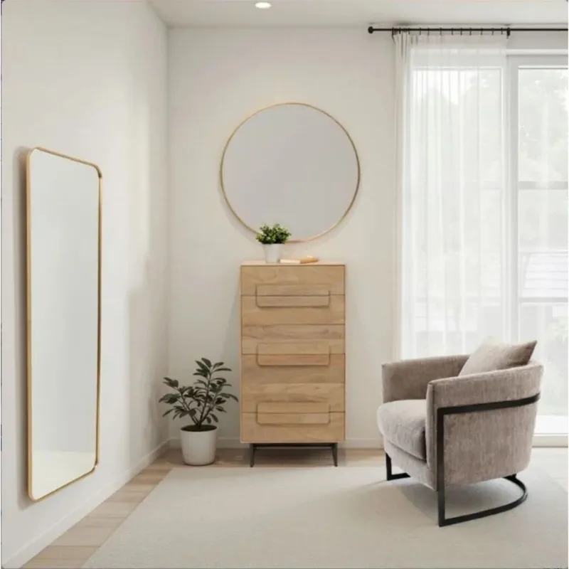 ESPEJO SIMPLY Dorado Medium en Amarillo - Decoración, Uruguay | Viasono