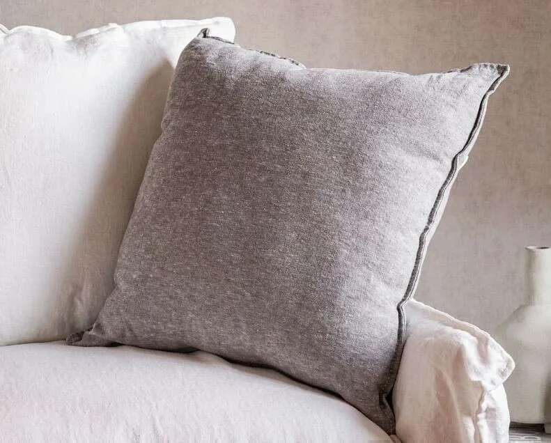 ALMOHADON PAZ - LINO GRIS MEDIO - 55 X 55 en Gris - Textiles, Uruguay | La Iberica