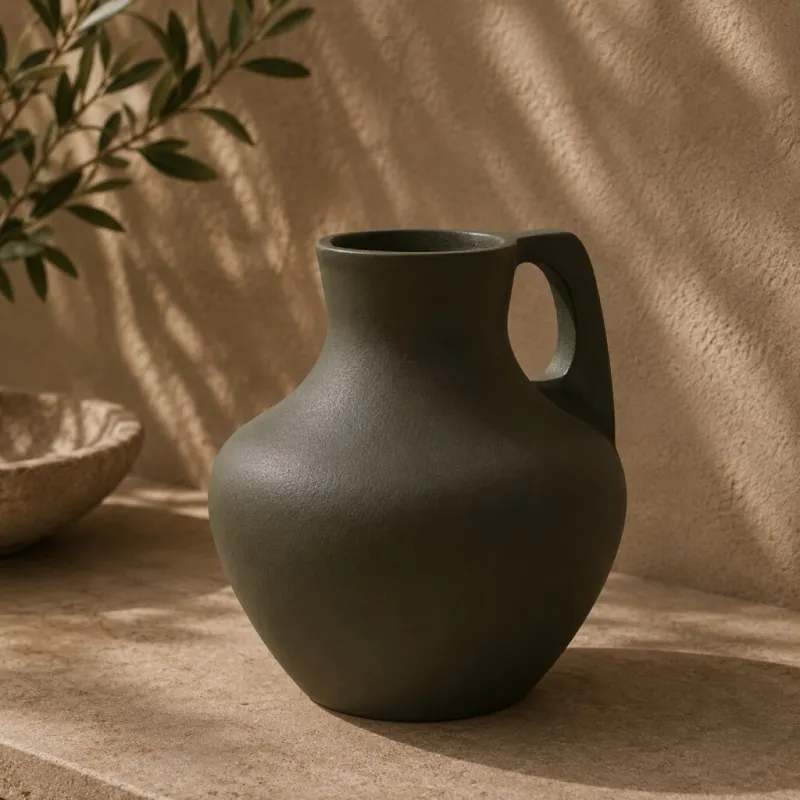 Jarrón Vesi en Verde oliva - Decoración, Uruguay | Aihaus
