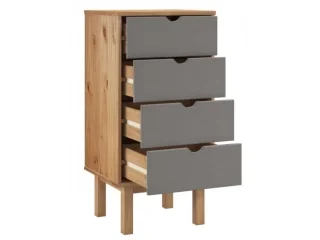 Cajonera 4 C Mel/gris Linea Nordica en Madera Maciza en Madera natural - Cómodas, Uruguay | Quesal, vista 13