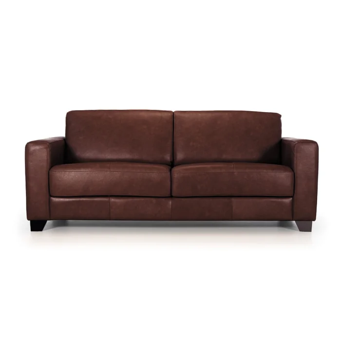 Sofá Napoli - Cuero Básico - 3 cuerpos - New Brown en Marrón - Sillones y sofás, Uruguay | NYR, vista 2