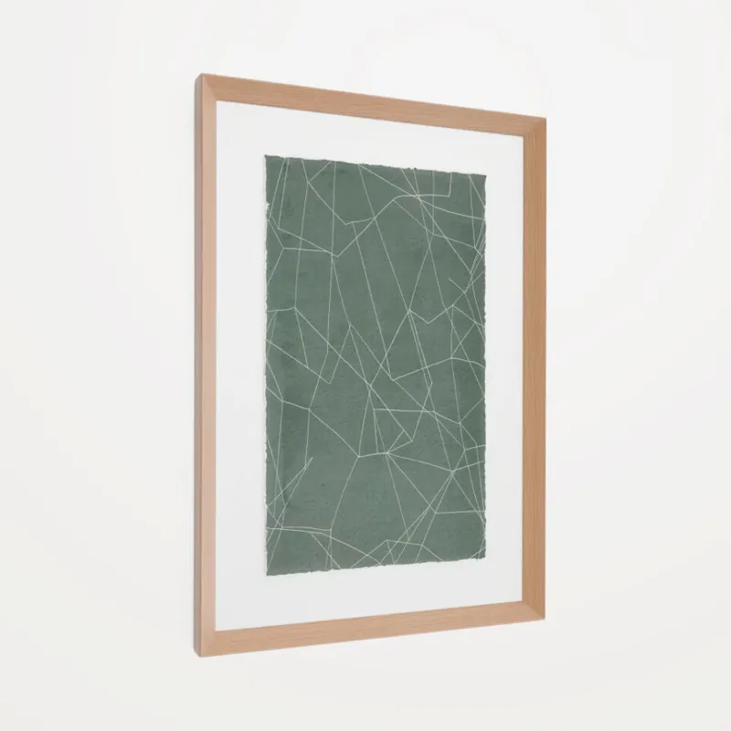 Cuadro abstracto Durkan de papel reciclado verde 100 x 70 cm en Verde - Decoración de pared, Uruguay | Kavehome