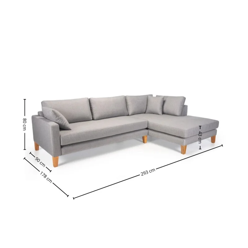 Rinconera Argo - Tela Aquaclean - 3 + chaise - A fabricar en Gris - Sillones y sofás, Uruguay | Nyr, vista 4