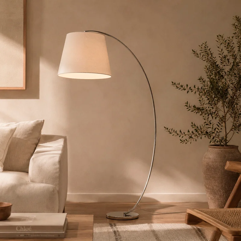 Lámpara de pie Copenhague cromo en Blanco - Lámparas de pie, Uruguay | Alta Gracia Deco, vista 5
