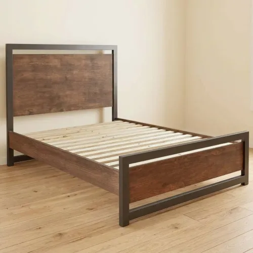 Cama Queen Madera Marron Willow en Marrón - Dormitorio, Uruguay | Divino