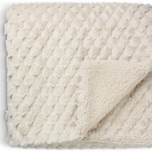 Manta throw HVIDBLOMME 150x200 pelo beige en Beige - Textiles, Uruguay | JYSK