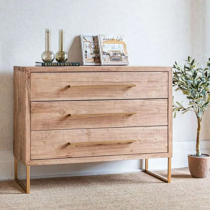 COMODA SUR - ALAMO Y HIERRO ORO VIEJO en Madera natural, Uruguay | La Iberica