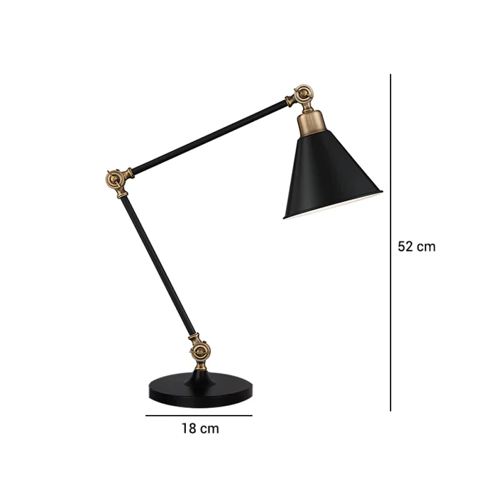 Lámpara de Mesa Falco en Negro - Lámparas de mesa, Uruguay | Serlux, vista 5