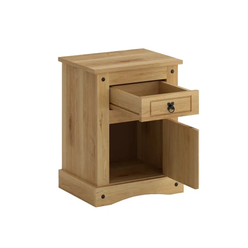 Mesa de luz 1 puerta 1 cajón Natural - Línea Monterrey en Madera natural - Mesas de luz, Uruguay | Ecowood, vista 3