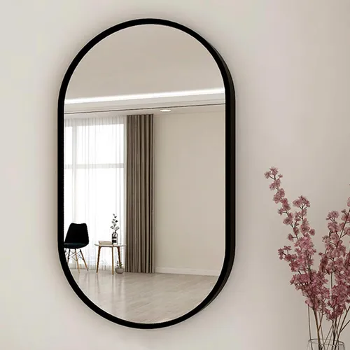 Espejo Oval negro 50x80cm Alumino en Negro - Espejos, Uruguay | Alta Gracia Deco
