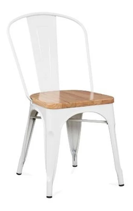 Silla Tolix C/asiento De Madera en Multicolor - Sillas, Uruguay | Unsi