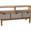 Rack TV 3C Mel/blanco Linea Nordica en Madera Maciza - Muebles para TV, Uruguay | Que Sal Muebleria, vista 1 de 4