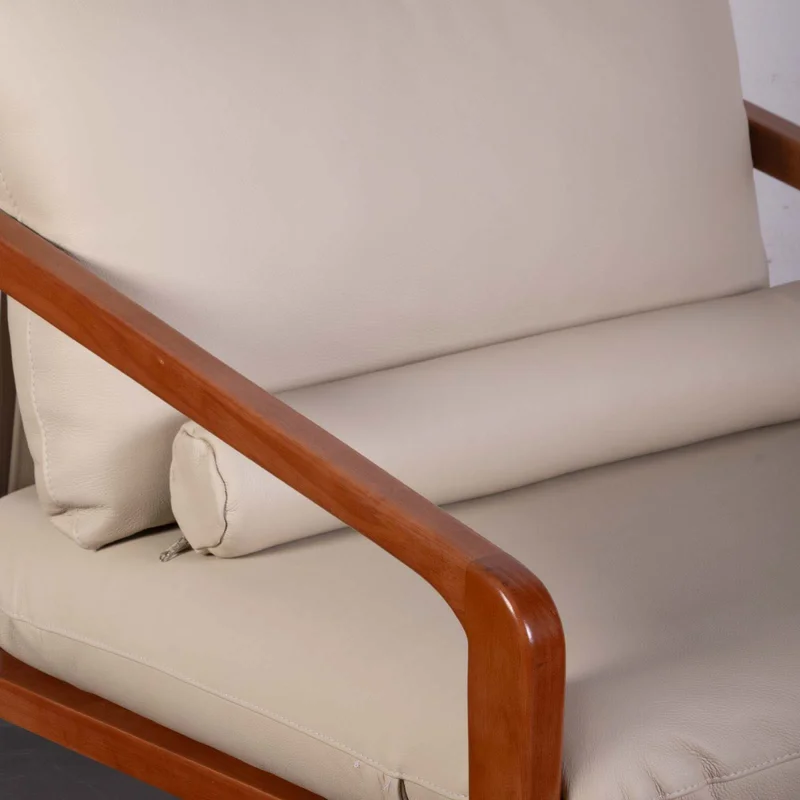 Butaca 1 Cuerpo Cuero-y-madera Trento en Beige - Sillones y sofás, Uruguay | Divino, vista 4