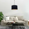 Colgante pantalla de tela negra y detalles en madera 40cm en Negro - Lámparas colgantes, Uruguay | Iluminica, vista 5 de 6