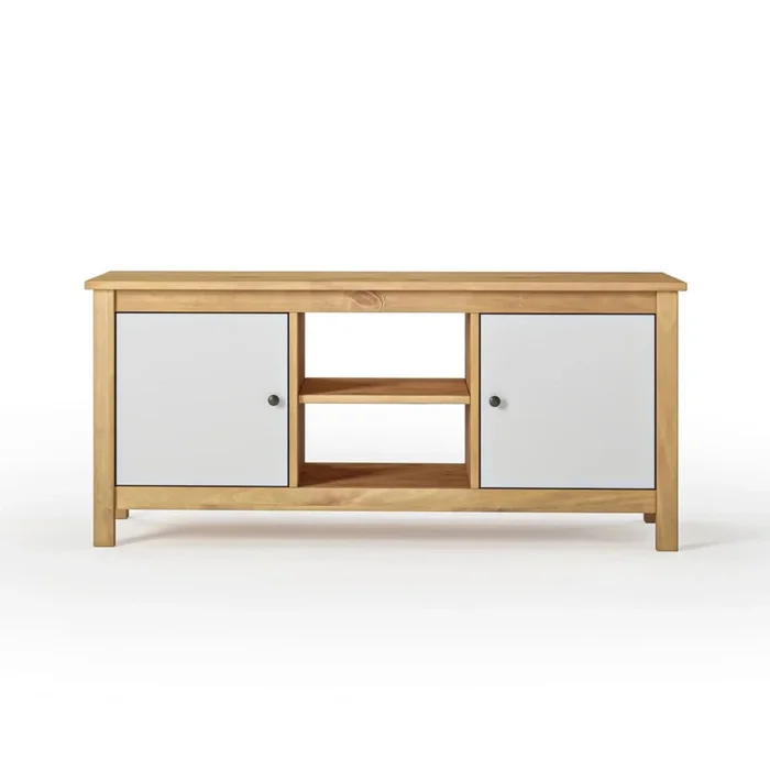 Rack para TV 2 Puertas - Línea Maden - Blanco en Blanco - Muebles para TV, Uruguay | Ecowood, vista 4