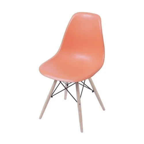 SILLA EAMES COMEDOR CON BASE EN MADERA NARANJA - Sillas, Uruguay | Decohogar