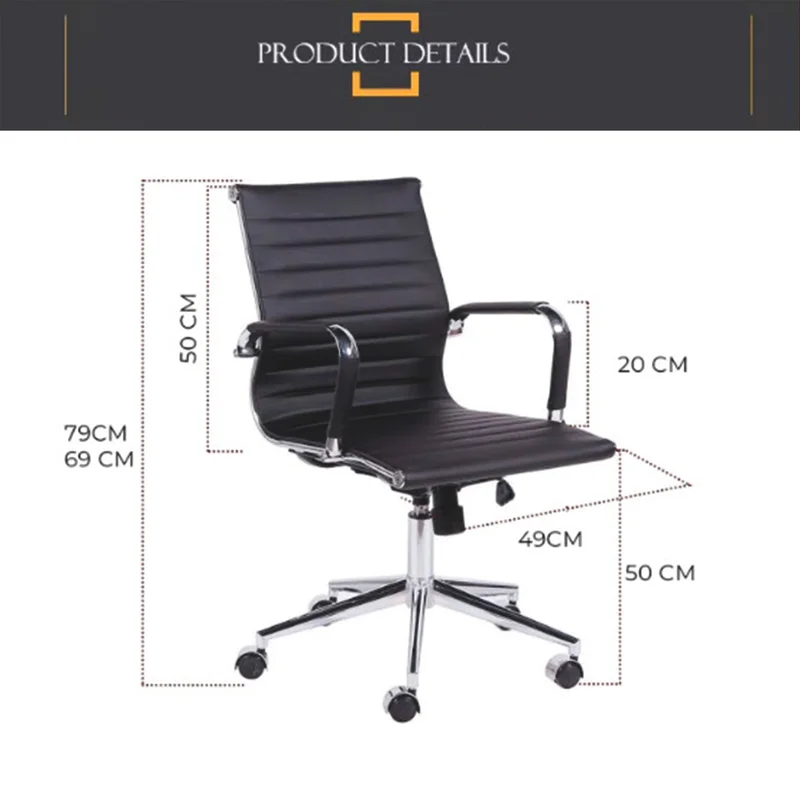 Silla de escritorio Premium Belgium en Negro - Sillas, Uruguay | Decotech, vista 5
