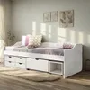 Cama Madera Maciza Con Cajones - 1 plaza - Linea Floro / Funcional - Blanco en Blanco - Dormitorio, Uruguay | Rústico Hogar, vista 2 de 4