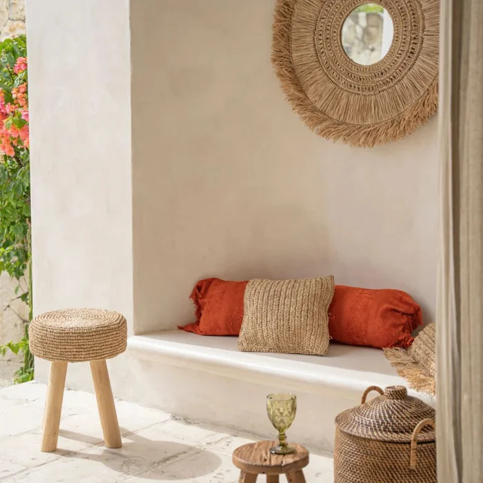 Banco de Teca y Sisal Centrik | Casakos en Beige - Butacas, banquetas y puffs, Uruguay | Casakos, vista 7