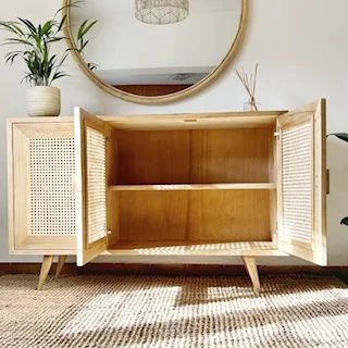 Aparador de madera con esterilla de viena en Madera natural - Decoración, Uruguay | Decoramuss, vista 2
