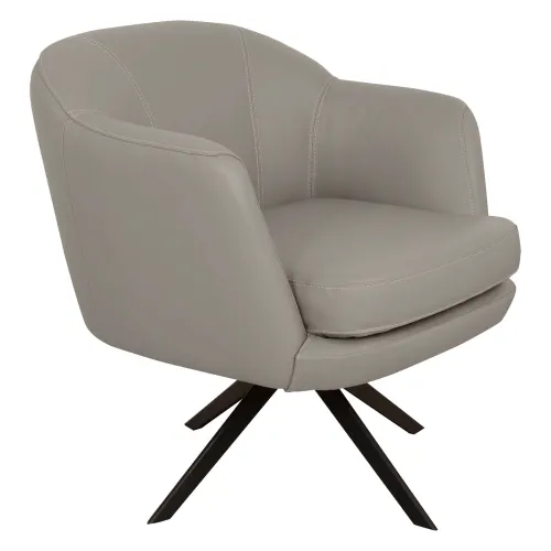 Butaca Giratoria 1 Cuerpo Cuero-100-natural Gris 1004 Grey en Gris - Sillones y sofás, Uruguay | Divino