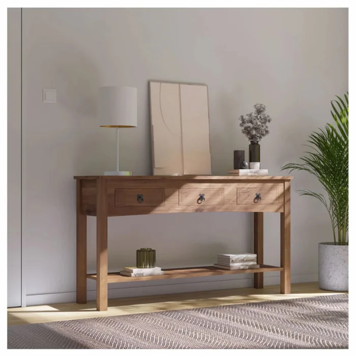 Mesa De Arrime 3 Cajones Aparador Madera Maciza Línea Monterrey - Mesas de arrimo, Uruguay | Ecowood, vista 2